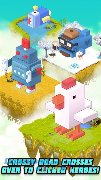 Sự có mặt của các "chiến binh" Crossy Road trong Clicker Heroes