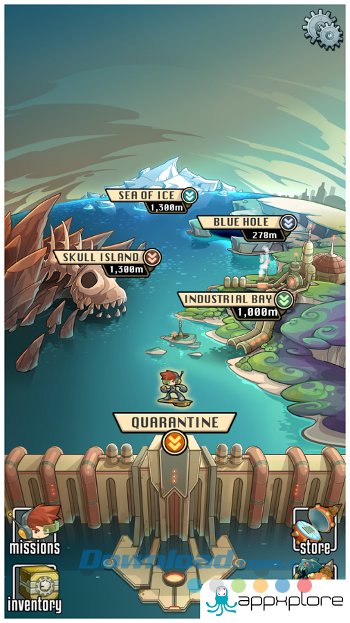 Các bối cảnh chính trong game Mobfish Hunter 