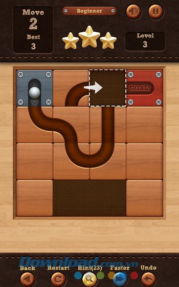 Giao diện màn chơi game Roll the Ball