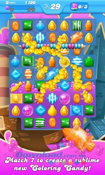 Tạo chuỗi nhiều kẹo hơn để thu thập được nhiều phần thưởng hơn trong game Candy Crush Soda Saga