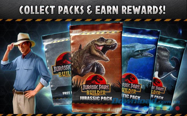 Thu thập phần thưởng trong game Jurassic Park Builder