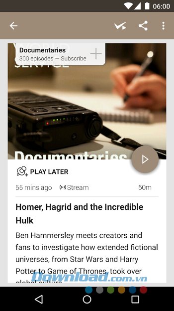 Giao diện ứng dụng Player FM Giao diện ứng dụng Player FM
