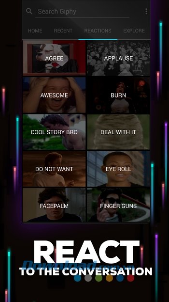 Các thư mục ảnh GIF trên GIPHY for Messenger 