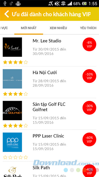 Ưu đãi dành cho khách hàng VIP