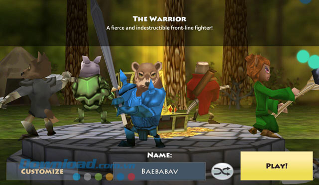 Giao diện khởi động game Pocket Legends 