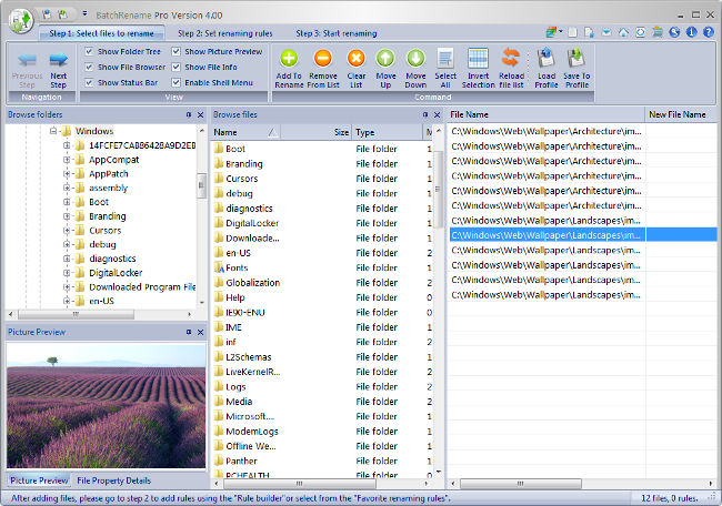 Đổi tên file và thay đổi kích thước ảnh hàng loạt với BatchRename Pro
