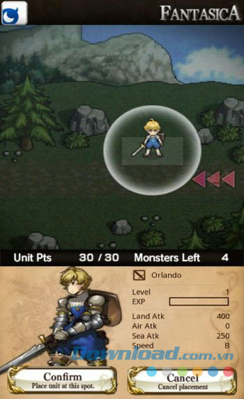 Giao diện màn đấu game Fantasica Giao diện màn đấu game Fantasica