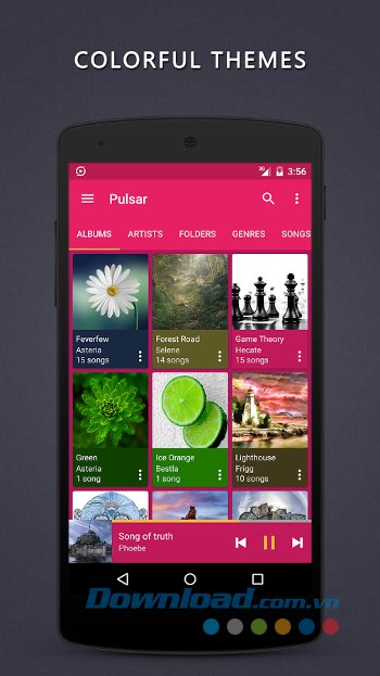 Pulsar cung cấp nhiều theme bắt mắt