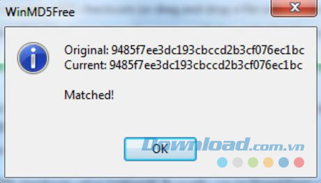 So sánh các giá trị MD5 