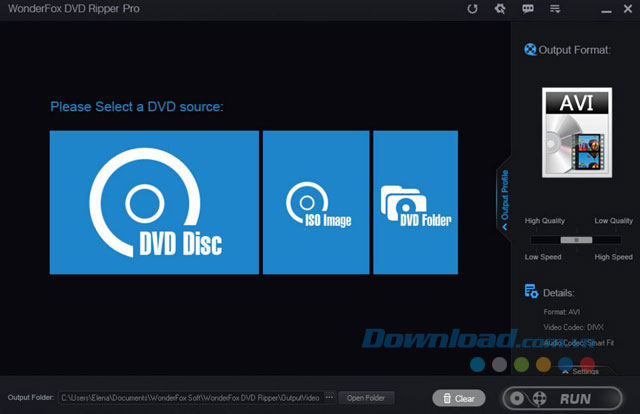 Giao diện chính của phần mềm WonderFox DVD Ripper Pro