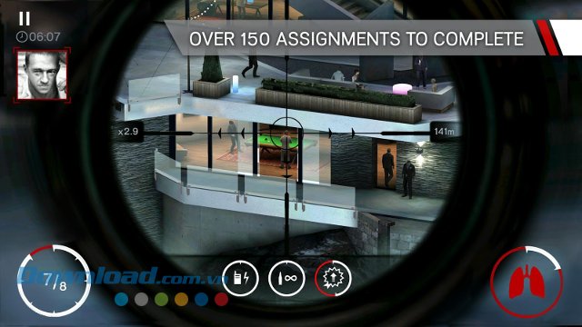 Hơn 150 nhiệm vụ trong game Hitman: Sniper