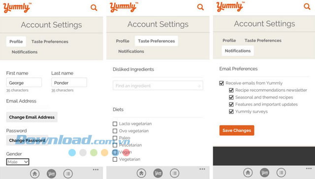 Một số lựa chọn cài đặt