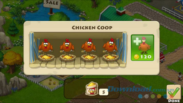 Thu hoạch trứng gà trong game