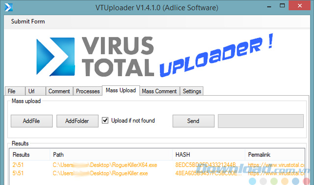 Tính năng tải lên hàng loạt