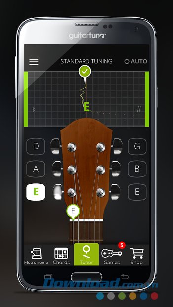 Giao diện ứng dụng GuitarTuna
