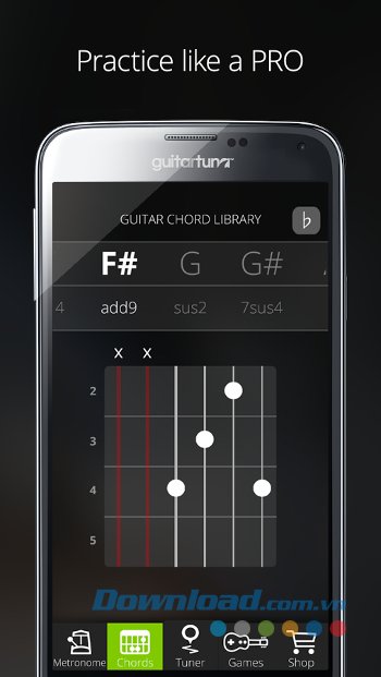 Luyện tập chơi đàn chuyên nghiệp với GuitarTuna