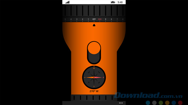 Giao diện của Perfect FlashLight cho Windows Phone