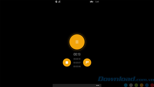 Giao diện của Perfect Recorder cho Windows Phone