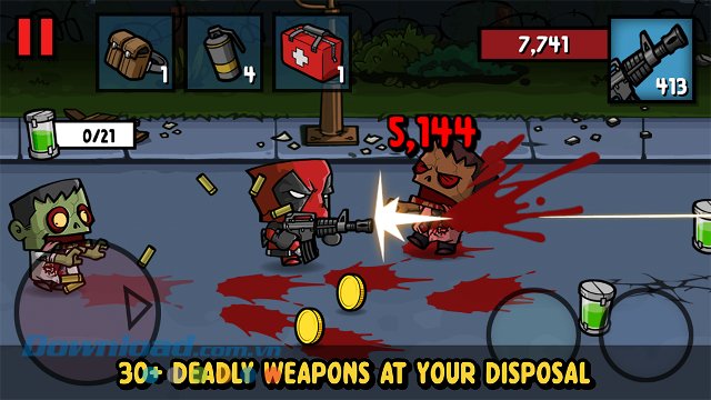 Hơn 30 loại vũ khí trong game Zombie Age 3 
