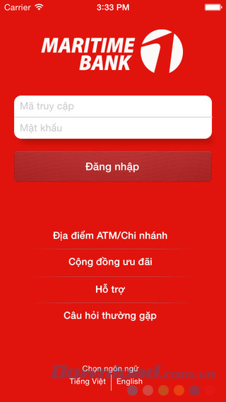 Đăng nhập Maritime mBanking
