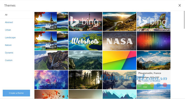 iChrome sở hữu kho theme rất đẹp và phong phú