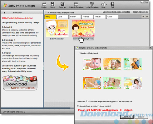 Thêm ảnh để thiết kế photobook Thêm ảnh để thiết kế photobook