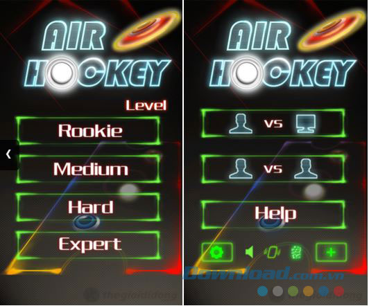 Game có 2 chế độ chơi và 4 mức độ khó