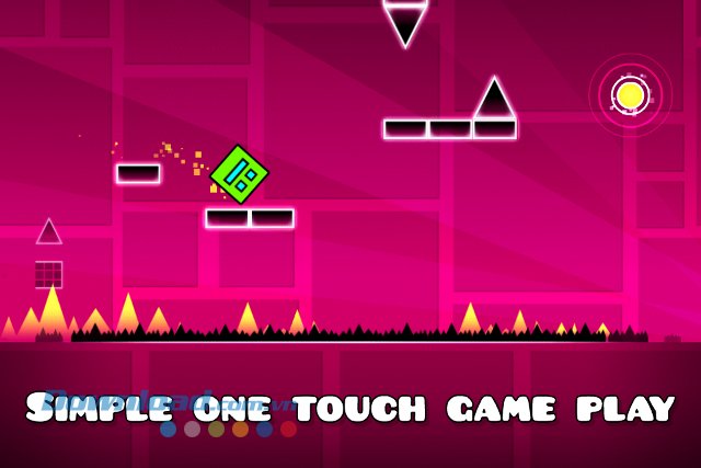 Lối chơi trong game Geometry Dash Lite rất đơn giản