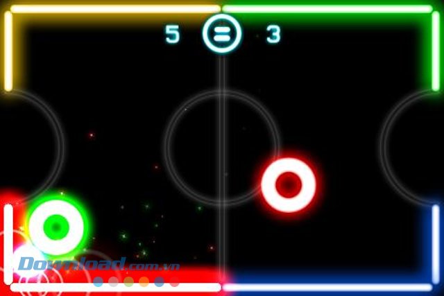 Giao diện màn chơi game Glow Hockey