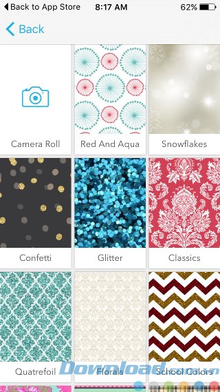 Chọn ảnh nền cá nhân hoặc mẫu