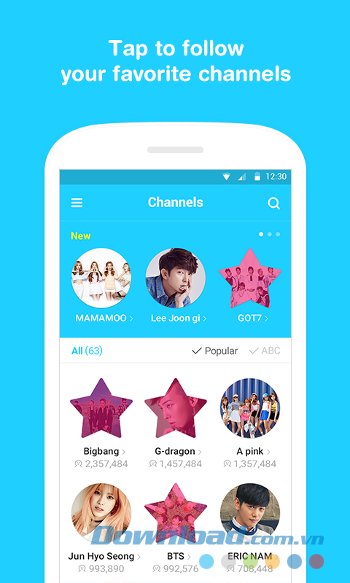 Theo dõi thần tượng dễ dàng với V - Live Broadcasting APP
