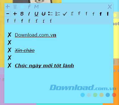 Các lựa chọn định dạng văn bản 