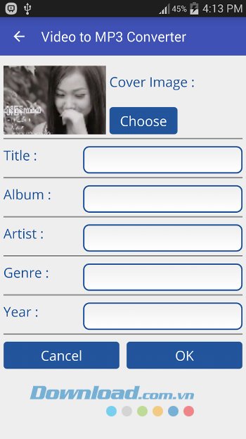 Thêm thông tin vào file với Video to MP3 Converter Thêm thông tin vào file với Video to MP3 Converter