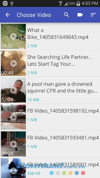 Thư viện video của Video to MP3 Converter  Thư viện video của Video to MP3 Converter