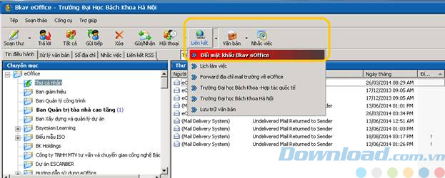 Giao diện chính của Bkav eOffice 