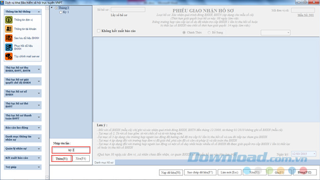 Giao diện chính của ứng dụng VNPT BHXH