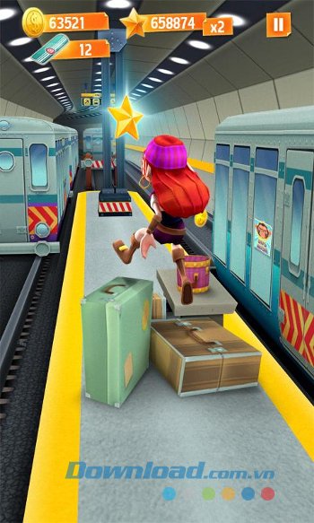 Vượt qua vật cản trong Bus Rush 