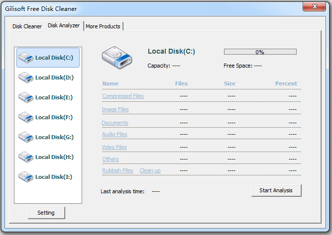 Khả năng phân tích ổ mạnh mẽ của Free Disk Cleaner