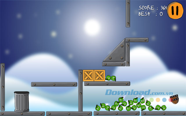 Sử dụng chiến thuật để đưa táo vào thùng rác