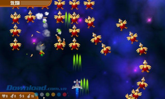 Tiêu diệt gà trong game Chicken Invaders 3 Easter 