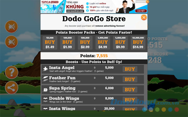 Kiếm điểm để mua công cụ trong cửa hàng