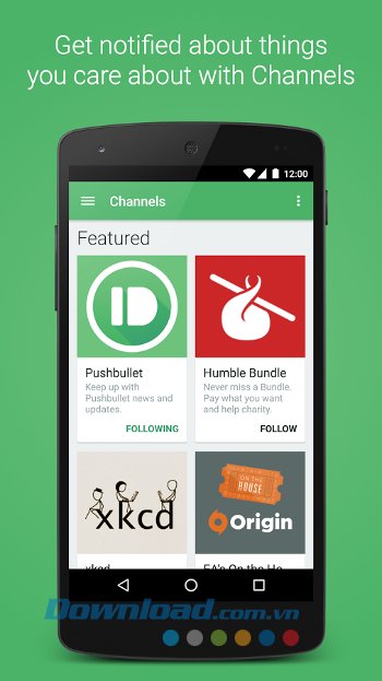 Đăng ký kênh để cập nhật thông tin với Pushbullet