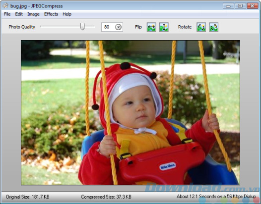 Giao diện của JPEGCompress Giao diện của JPEGCompress