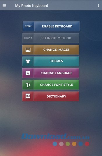 Giao diện ứng dụng My Photo Keyboard Giao diện ứng dụng My Photo Keyboard