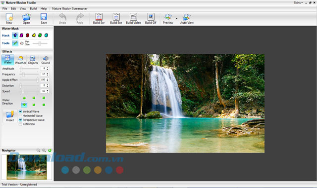 Giao diện phần mềm Nature Illusion Studio Giao diện phần mềm Nature Illusion Studio