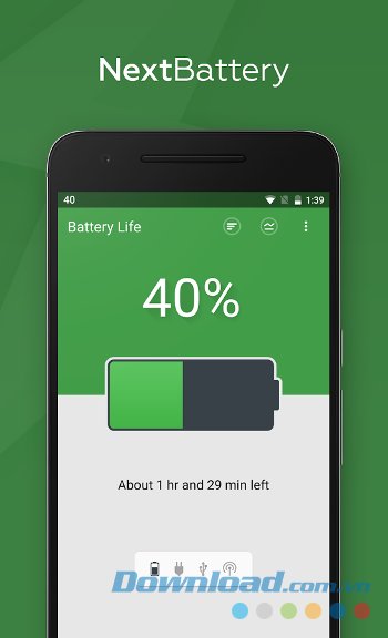 Giao diện ứng dụng NextBattery