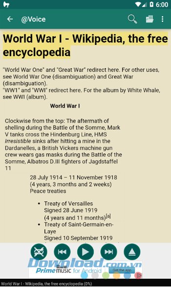 Đọc văn bản thành tiếng với @Voice Aloud Reader