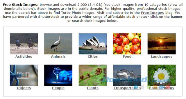 Giao diện kho ảnh Turbo Photo Online