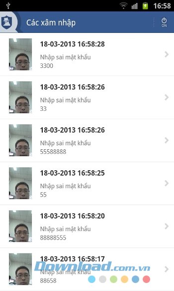 Vault-Hide SMS, Pics & Videos chụp ảnh các đối tượng xấu 