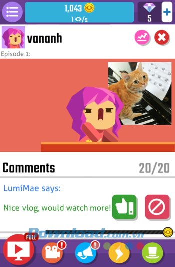 Kênh của bạn trong game Vlogger Go Viral